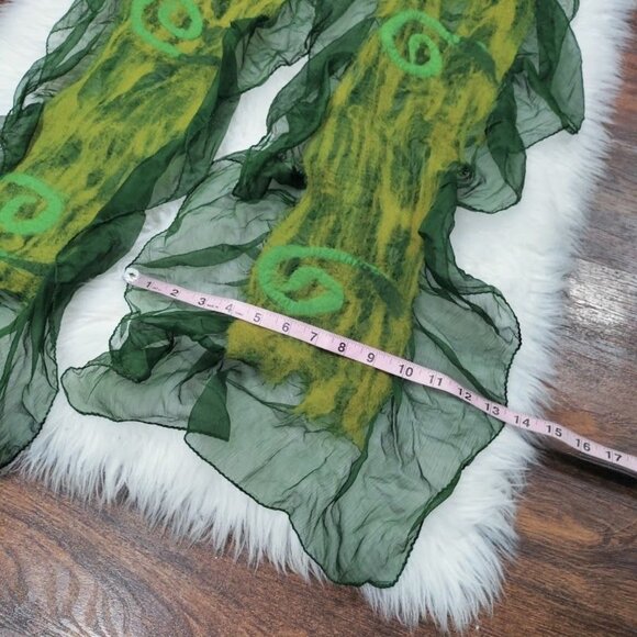 Windhorse NWT Whimsy Artsey Gauzy Lagenlook Wool Silk Blend Scarf - Picture 5 of 6